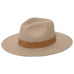 San Diego Hat Co. Loretta - Stiff Brim Fedora with Suede Band and Gold Chain New